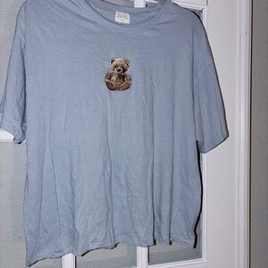 Ladies Blue Bear Graphic T-Shirt